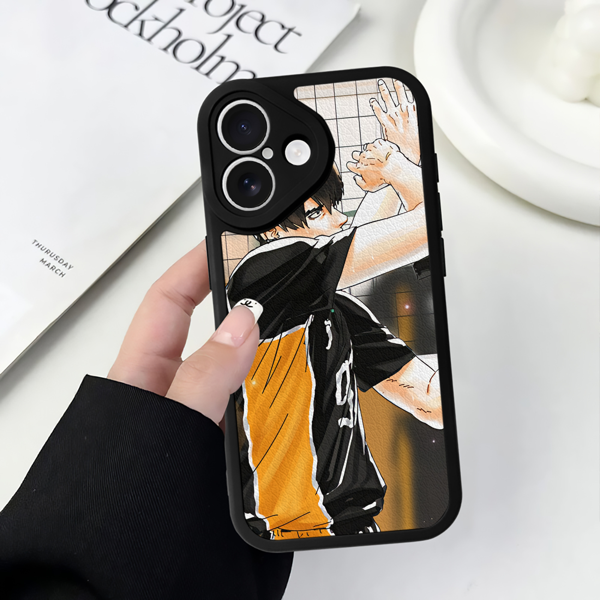 （画像用） ハイキュー!! Haikyu!! 【iPhone 16シリーズ対応】シリコンスマホケース（レザー調） 材質：シリコン